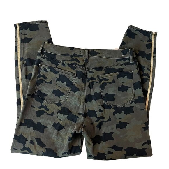 L'Agence Margot Green Camo Stone Gold Stripe Skinny Jeans Size 27 High Rise - Picture 6 of 8